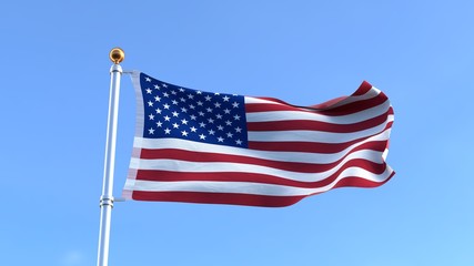 Obraz premium Waving American Flag - n.01 - 3d Rendering