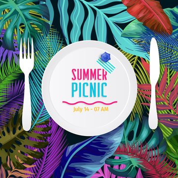 Summer picnic vector design.