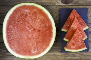 watermelon on wood