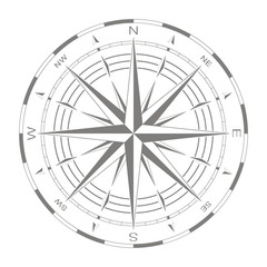 vector icon with compass rose for your design