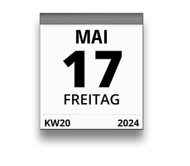 Kalender für Freitag, 17. MAI 2024 (Woche 20)