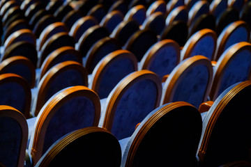 Chairs in the row at the big hall