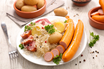 cabbage with potato and meats