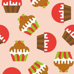 Cupcake seamless pattern for use as background or wrapping paper gift