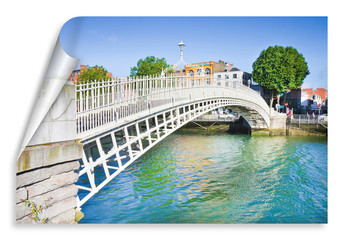 The most famous bridge in Dublin called "Half penny bridge" due to the toll charged for the passage - curl and shadow design