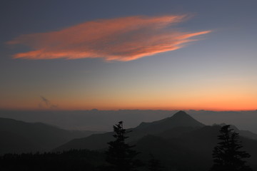 志賀高原　横手山からの夕焼け