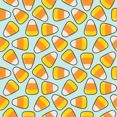 Candy corn seamless pattern for halloween background or wallpaper