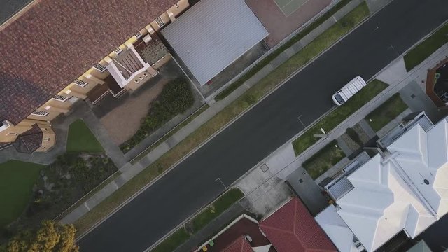 Drone footage of rooftops