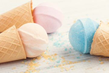 bath bombs in waffle cones