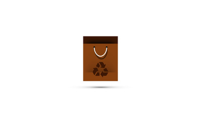 Recycle Ecological Environment Friendly Paper Shopping Bag Vector Illustration 