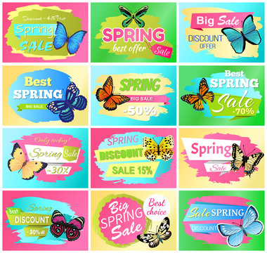 Best Spring Big Sale Banners Vector Illustration