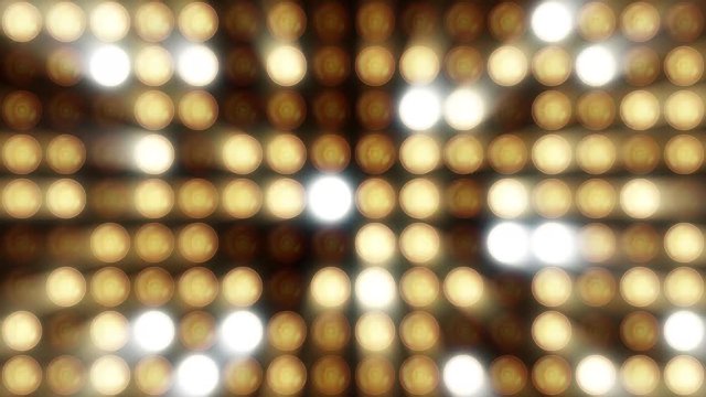 Flashing Lights Bulb Spotlight Flood lights Vj Led Wall Stage Led Display Blinking Lights Motion Graphics Background. Multicolor lighting bulbs loop. Floodlights Flash lights