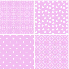 Charming different vector seamless patterns.