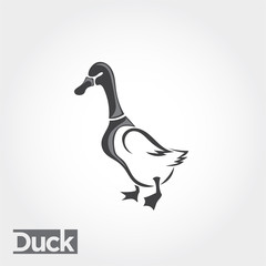 stand duck art, drawing duck art logo, food farm