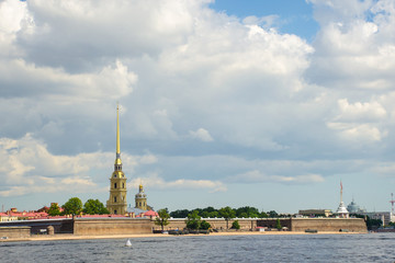 Panorama of the Peter and Paul Fortress in Saint Petersburg,