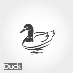 swimming duck art, drawing duck art logo, food farm
