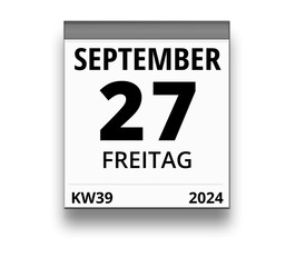 Kalender für Freitag, 27. SEPTEMBER 2024 (Woche 39)