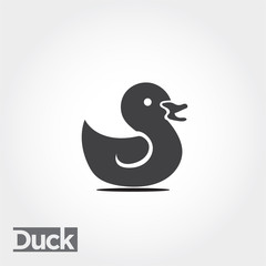 icon swimming duck, swimming duck logo, simple duck