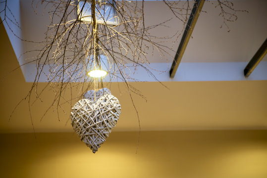 Decorative heart woven from ropes