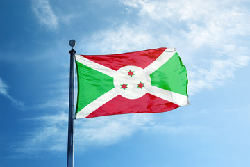 Burundi flag on the mast