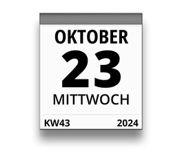 Kalender für Mittwoch, 23. OKTOBER 2024 (Woche 43)