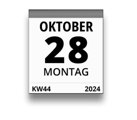 Kalender für Montag, 28. OKTOBER 2024 (Woche 44)
