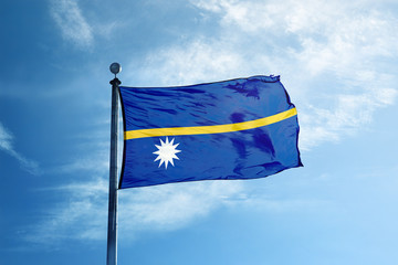 Nauru flag on the mast © alexandermils