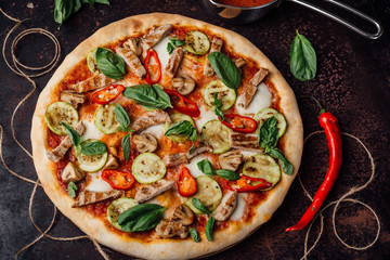 Parmesan cherry pizza and feta