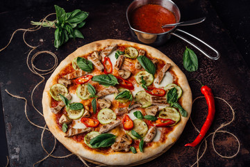 Parmesan cherry pizza and feta