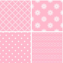 Vintage different vector seamless patterns.