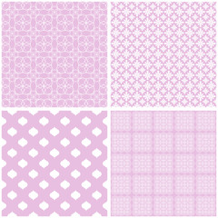 Pastel retro different vector seamless patterns.