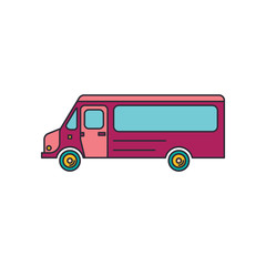Bus icon, cartoon style