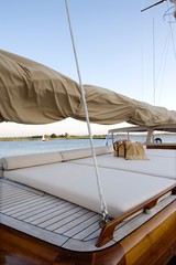 Obraz na płótnie Canvas Sailing. Sailingship. Aboard a yacht. Deck