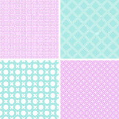 Cute different vector seamless patterns.