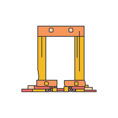 Temple ruins icon, cartoon style