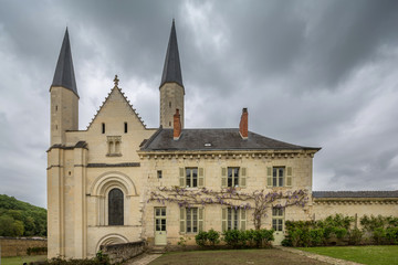 Fototapeta na wymiar The Royal Abbey of our Lady of Fontevraud, a former monastry in the Loire Valley, France