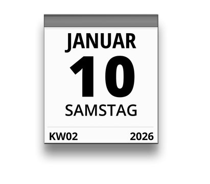 Kalender f&uuml;r Samstag, 10. JANUAR 2026 (Woche 02)