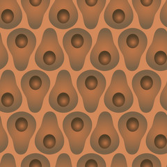 Seamless vector abstract gradient avocado chocolate pattern on blue for textile, fabric, wrapping, craft