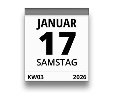 Kalender f&uuml;r Samstag, 17. JANUAR 2026 (Woche 03)