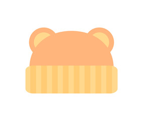 Hat with Ears Baby Clothes Vector Illustration