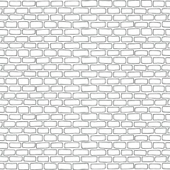 White brick wall background vector illustration. Seamless hand-drawn pattern.