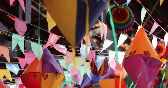 Festive colourful party decorations. Festa Junina, traditional party decor7