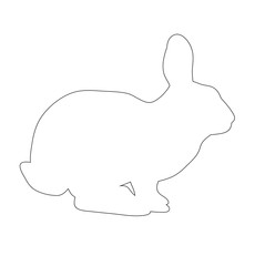 outline of a rabbit on a white background, icon