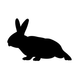 isolated silhouette of a rabbit