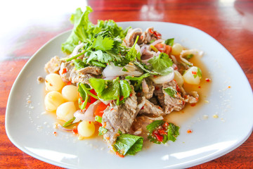 Thai Beef Spicy Salad ,Thai Food.