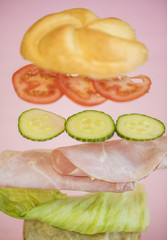 ham sandwich levitating 