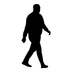 Fototapeta na wymiar isolated silhouette man walking