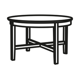 isolated sketch of round table