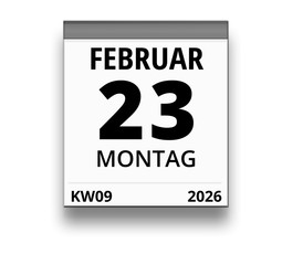 Kalender für Montag, 23. FEBRUAR 2026 (Woche 09)