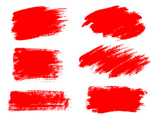 Vector red paint, ink brush stroke, brush, line or texture. Dirt